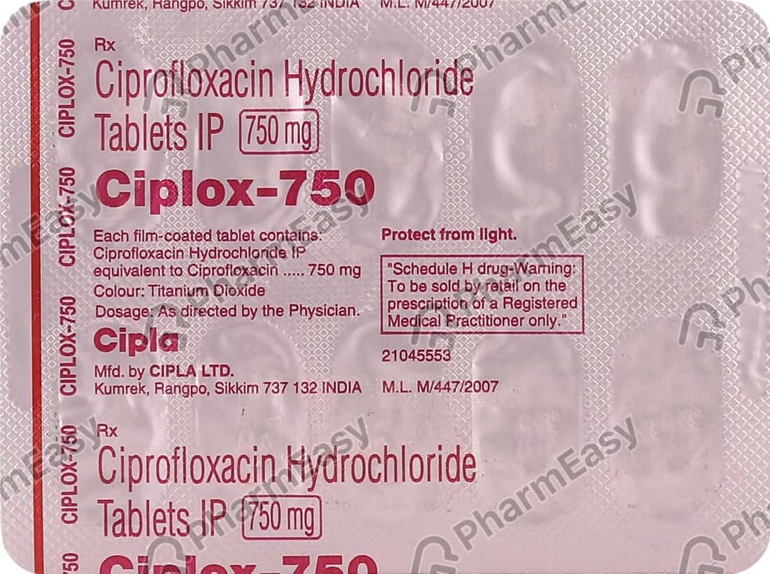 Ciprofloxacin al 750 mg