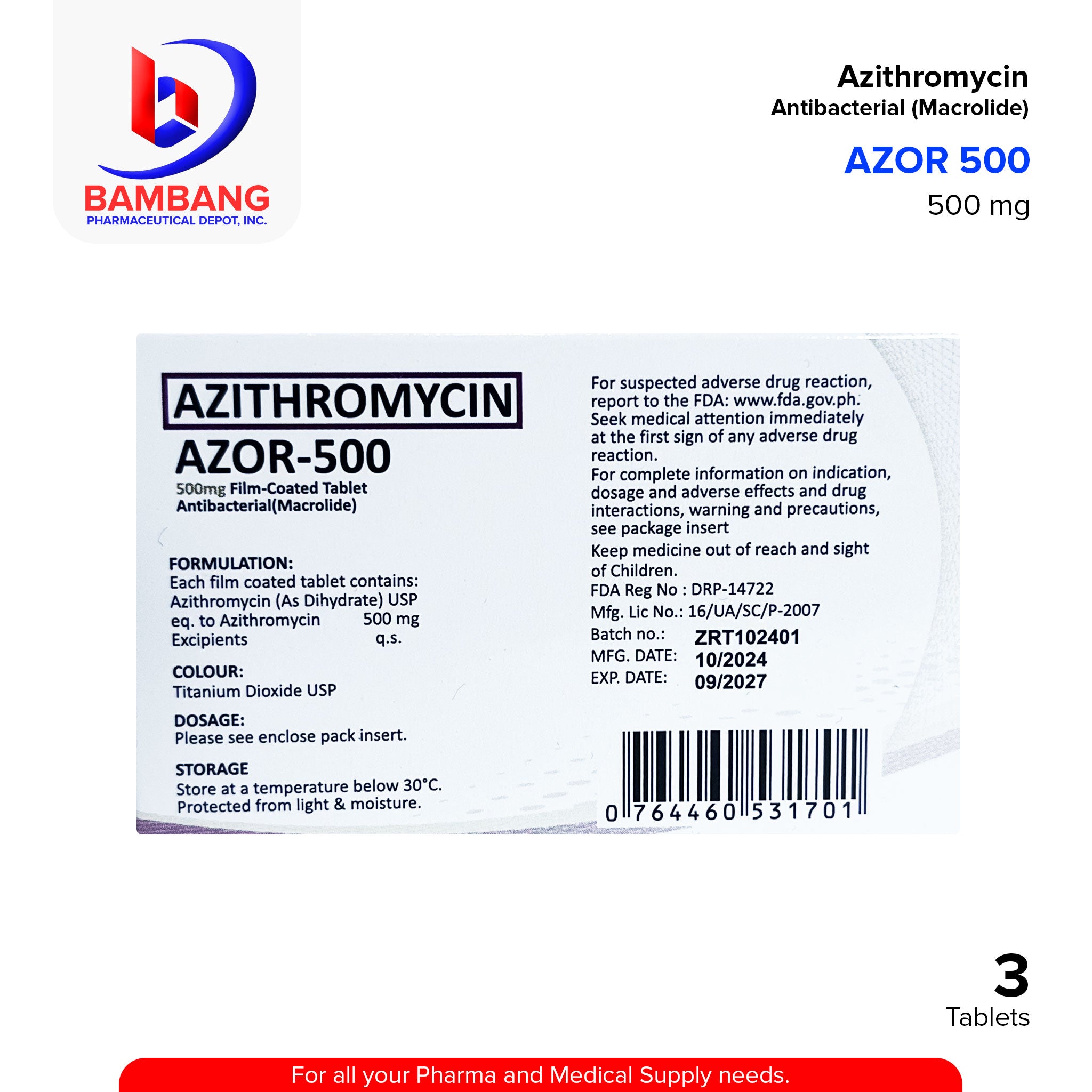 Azithromycin générique