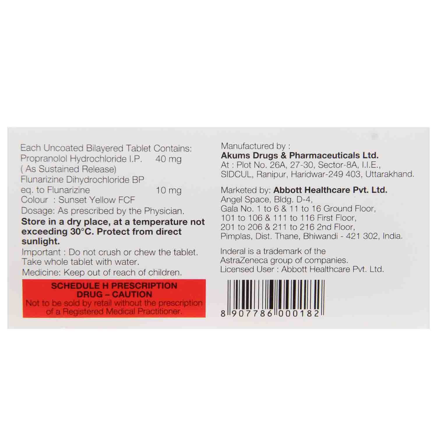 Inderal F 10 Mg