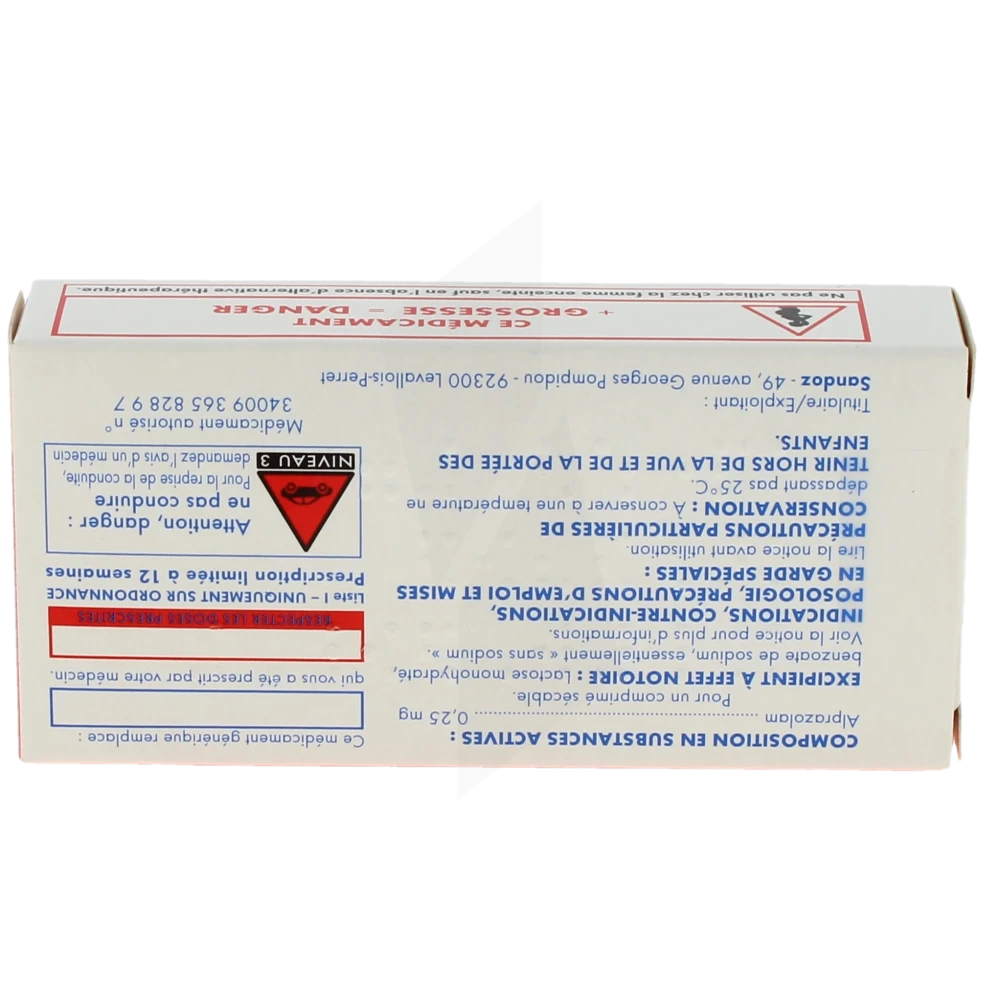 Alprazolam 0.25 generique de quoi