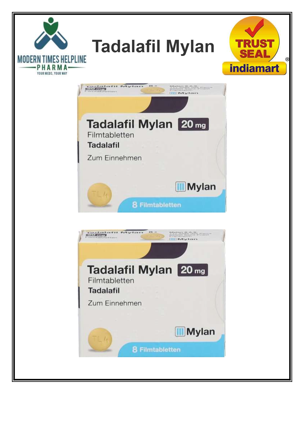 Prix tadalafil mylan 20 mg
