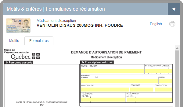 Prix Ventolin Québec