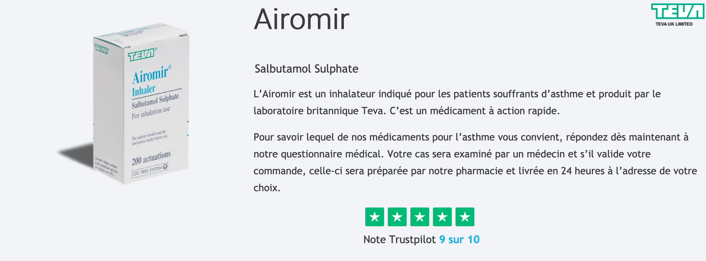 Prix du salbutamol