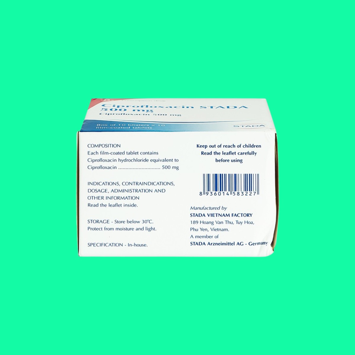 Ciprofloxacin 500 mg stada