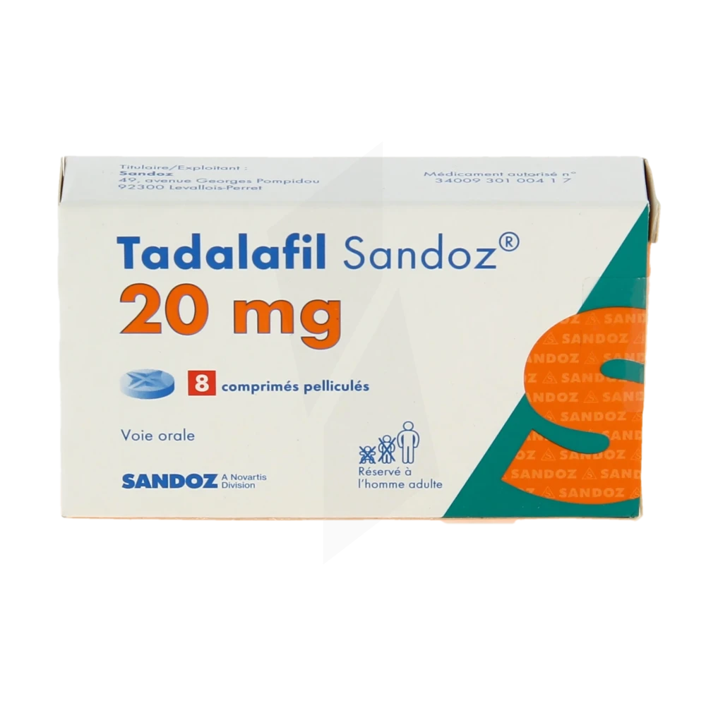 tadalafil 20 mg 8 comprimés