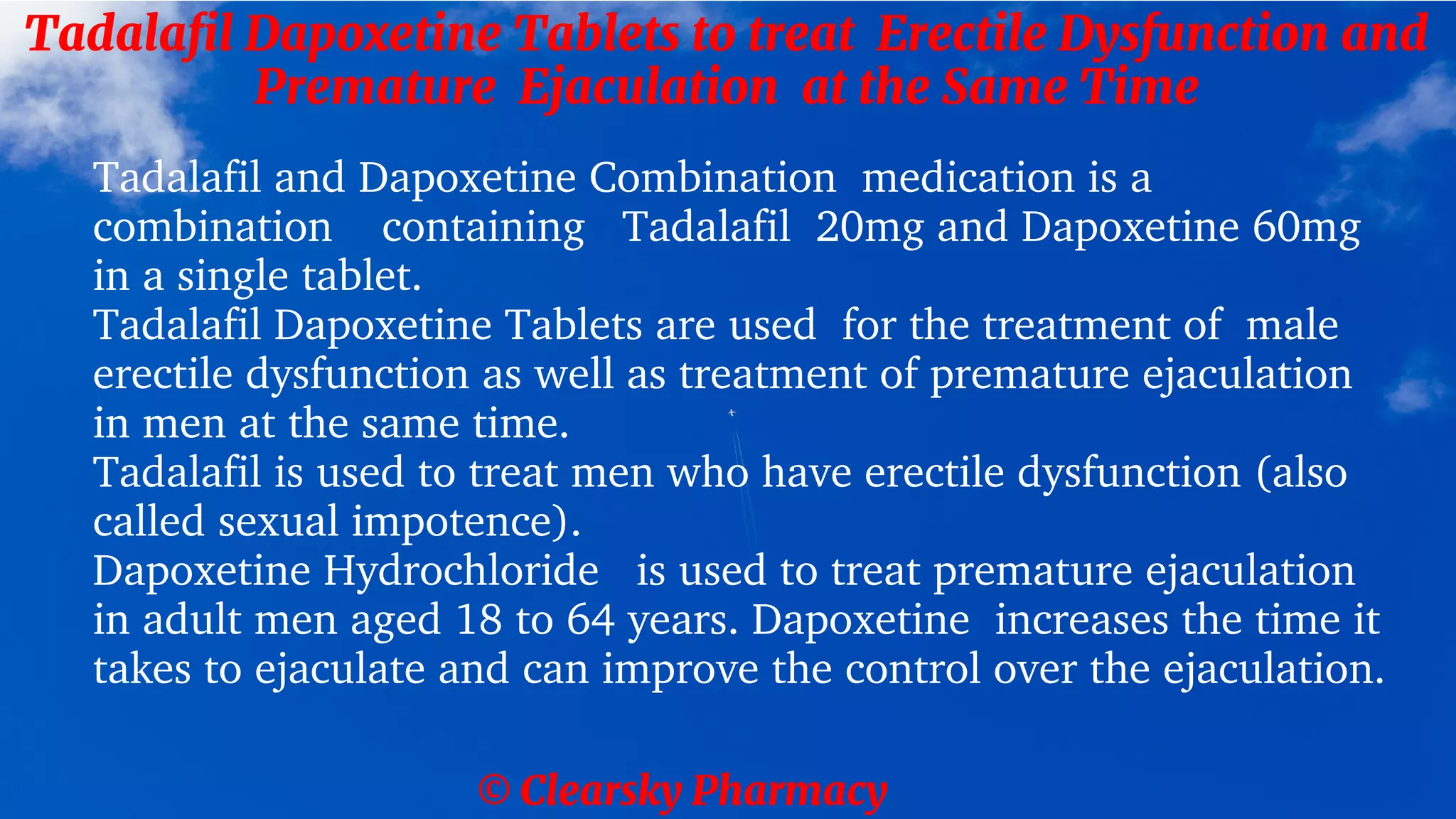 Tadalafil 20mg dapoxetine 60mg