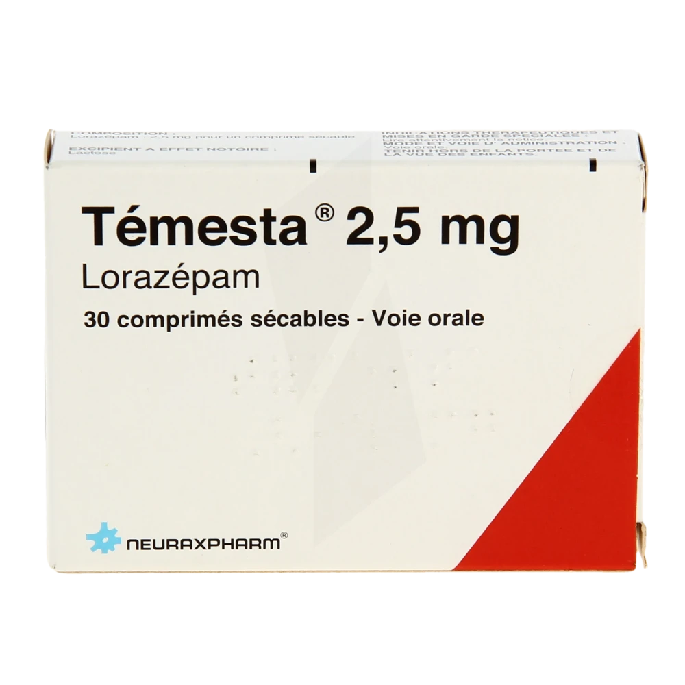 Lorazepam 2 5 mg prix