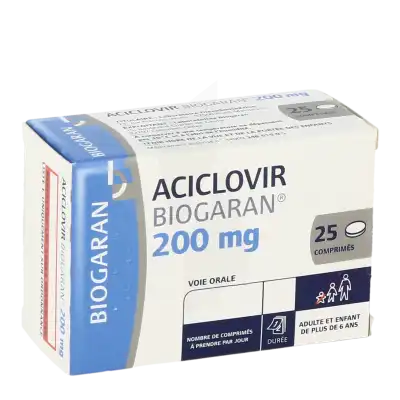 Zovirax 200 mg comprimé boîte de 25