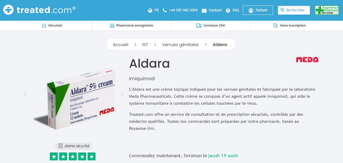 Aldara crème prix france