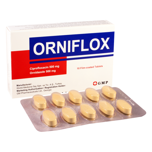 ciprofloxacin 500mg & ornidazole 500 mg