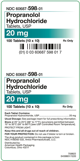 Propranolol Inderal 20 Mg