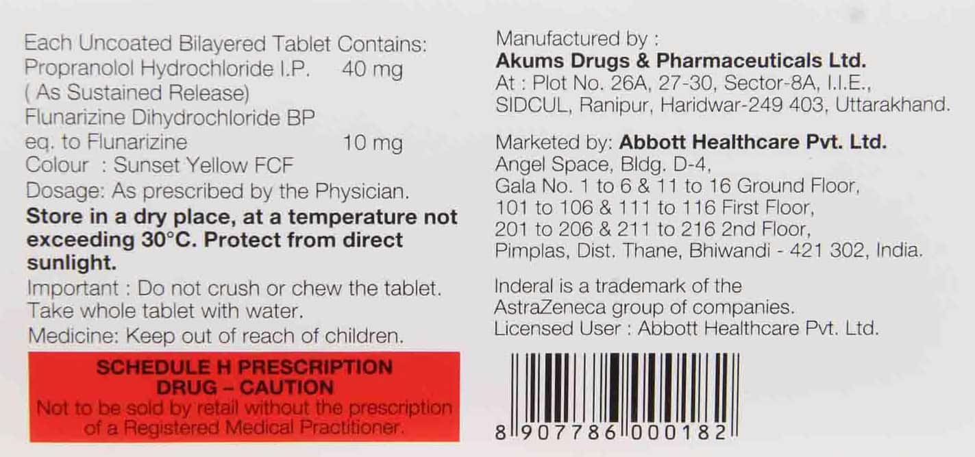 Inderal comprimé 40 mg