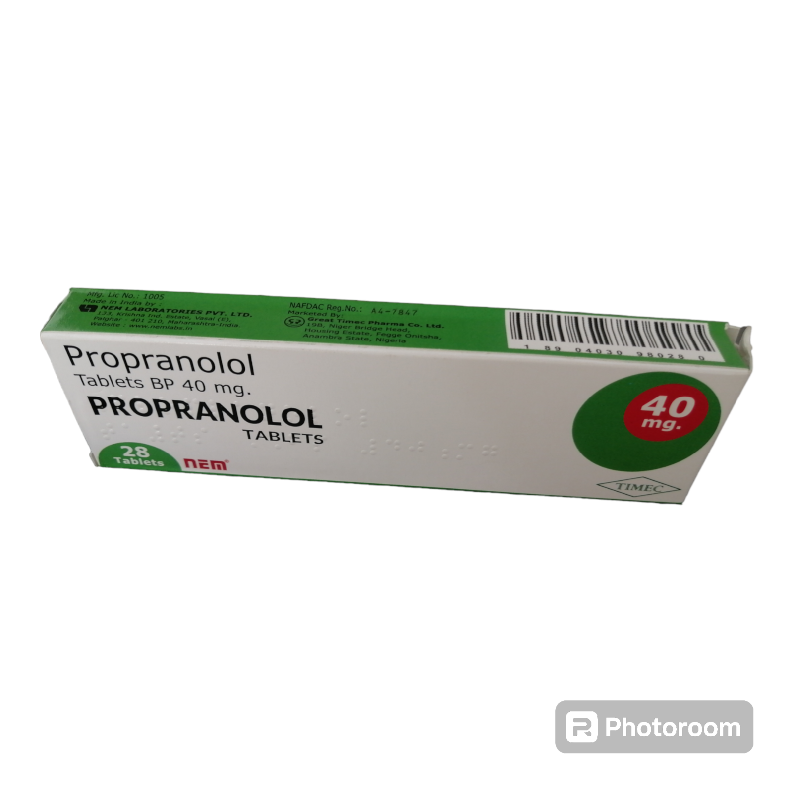 Propranolol 40 mg rcp