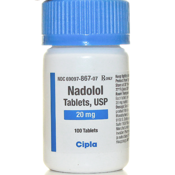 Nadolol 20 mg propranolol