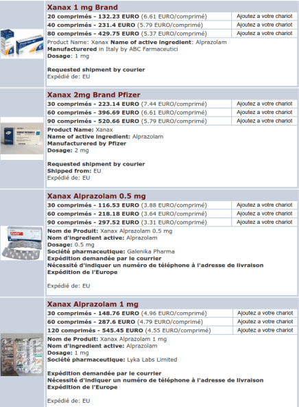 Alprazolam xanax sans ordonnance