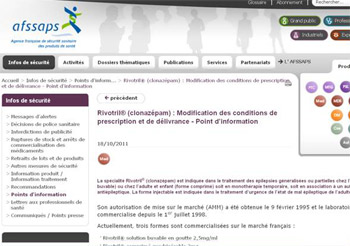 Autorisation du rivotril en france