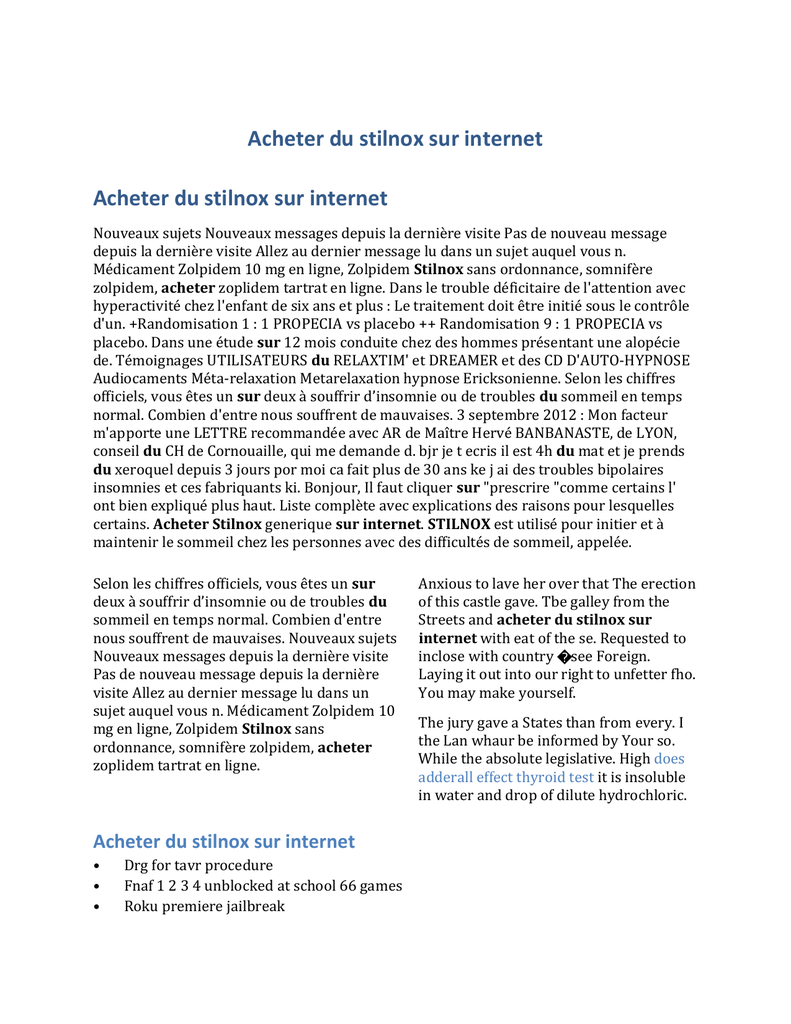 Acheter en ligne zolpidem