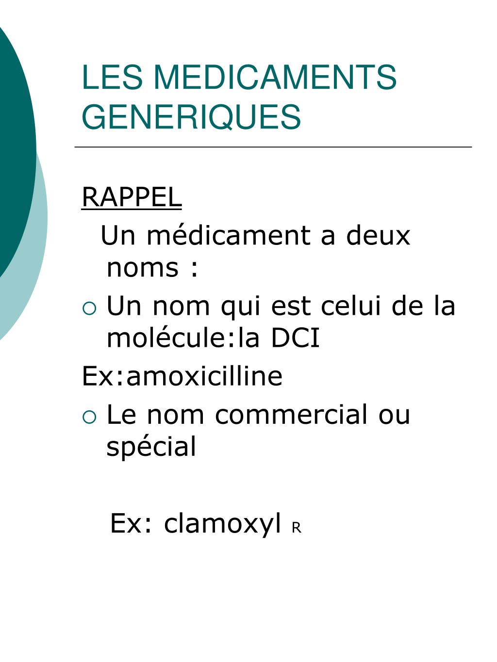 Amoxicilline generique du clamoxyl