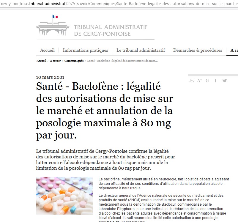 Ordre Baclofène