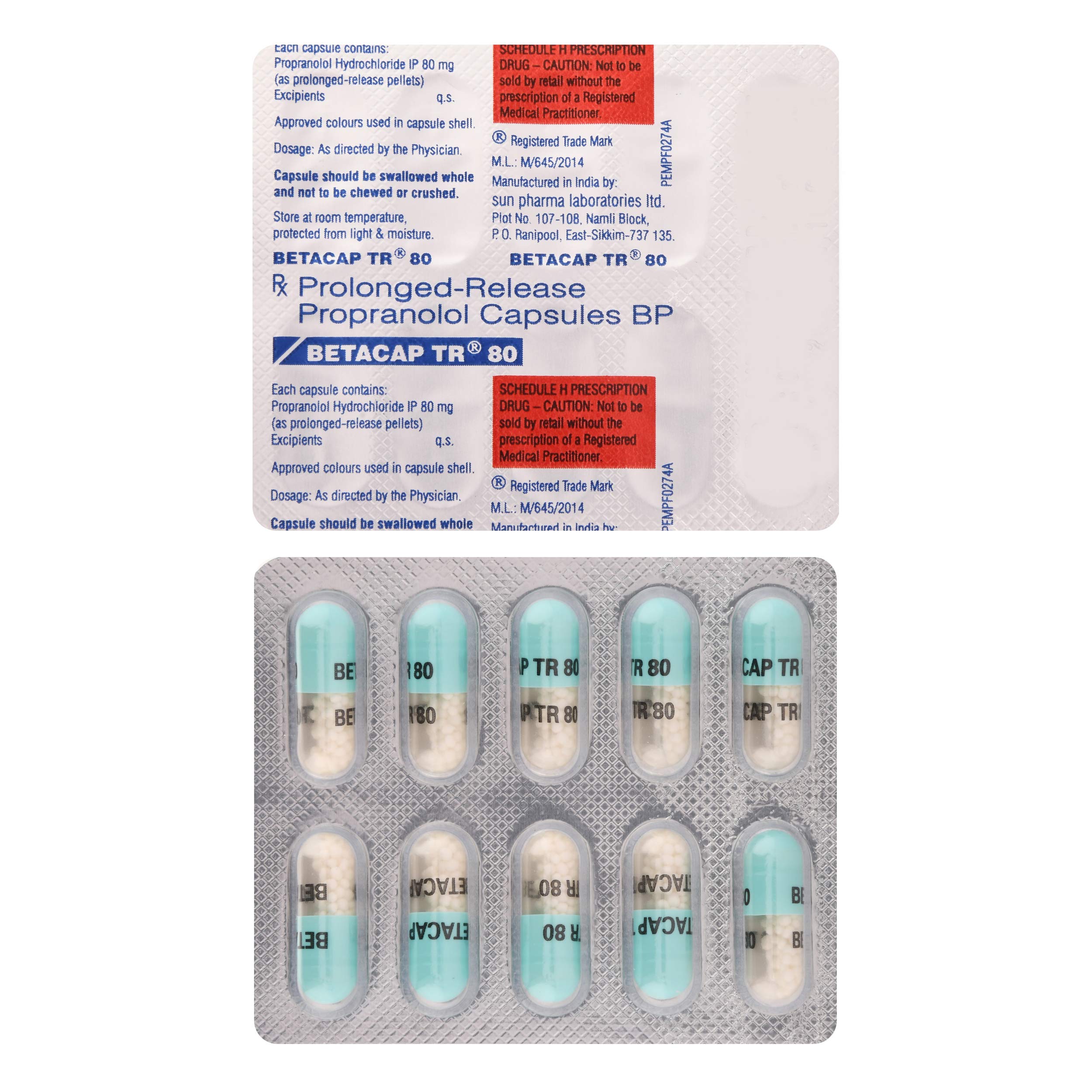 Propranolol chlorhydrate 80 mg
