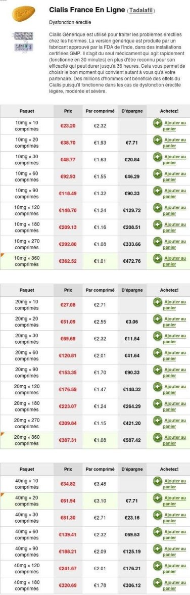 Prix cialis 8 comprimés
