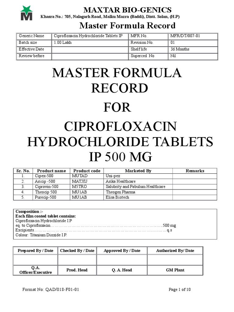 Ciprofloxacin 500 mg en francais