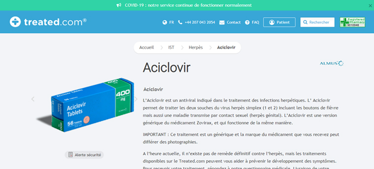 Commander aciclovir en ligne