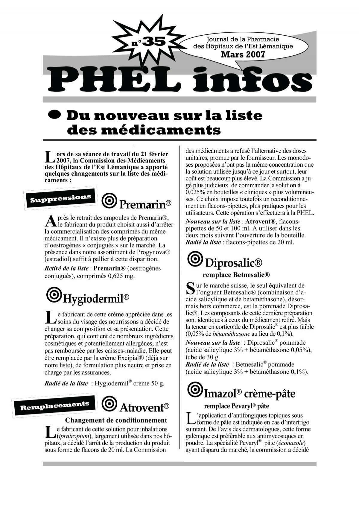 Commander du premarin générique