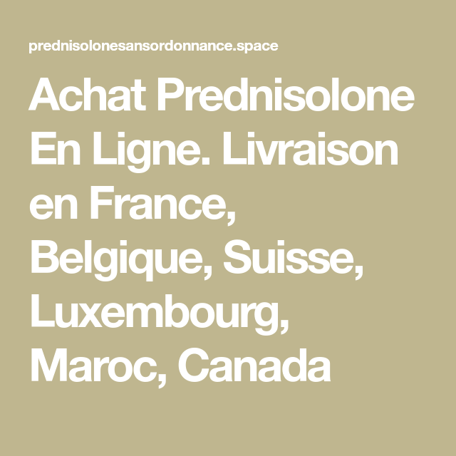 Acheter prednisolone en ligne