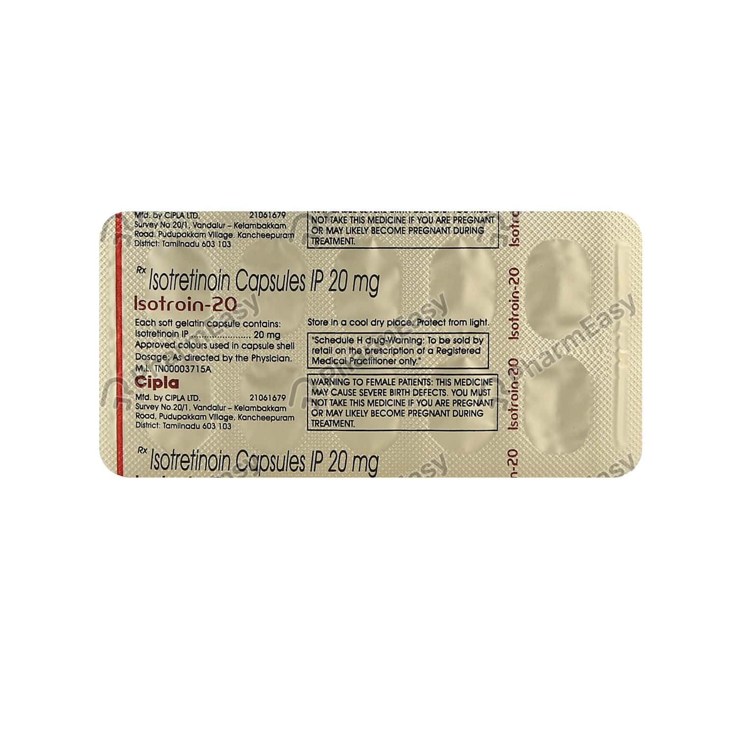 Roaccutane 20 mg prix