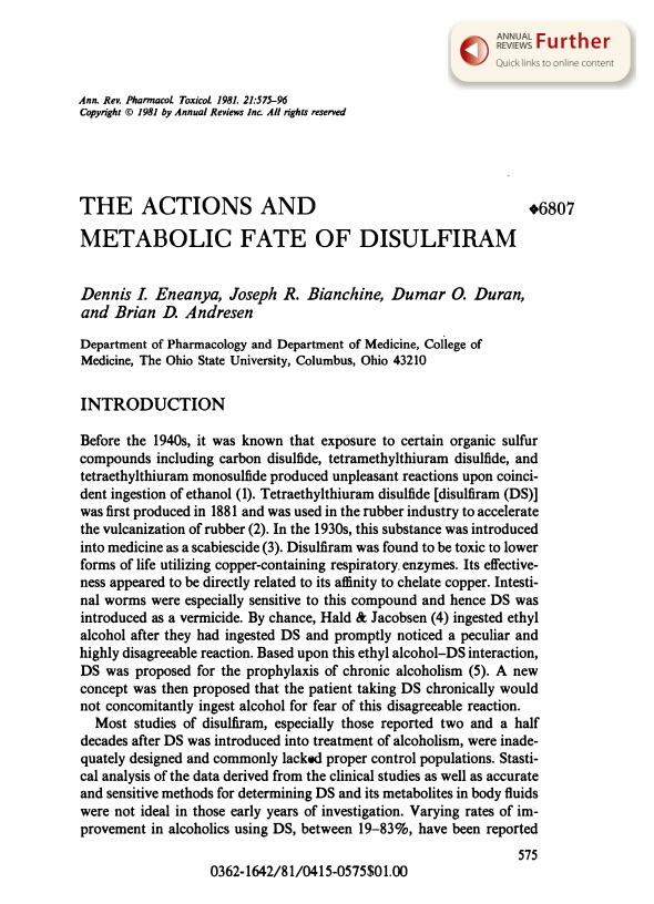 Disulfiram online