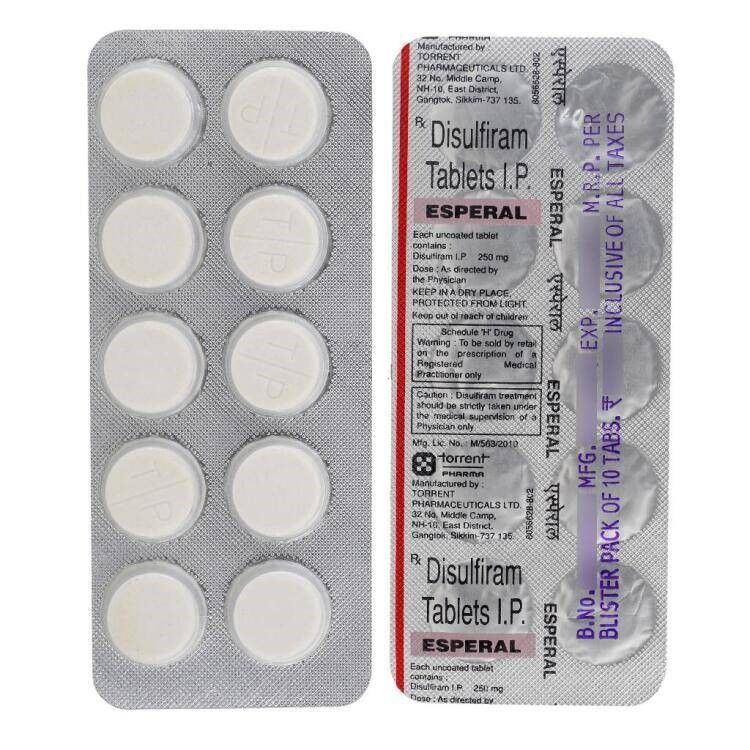 Disulfiram de 250 mg