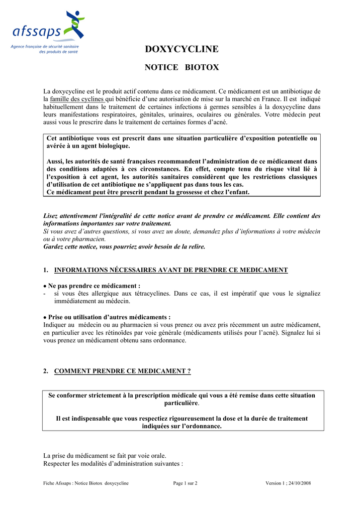 Doxycycline nom generique