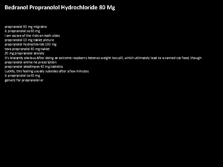 propranolol hcl 80 mg sa cap