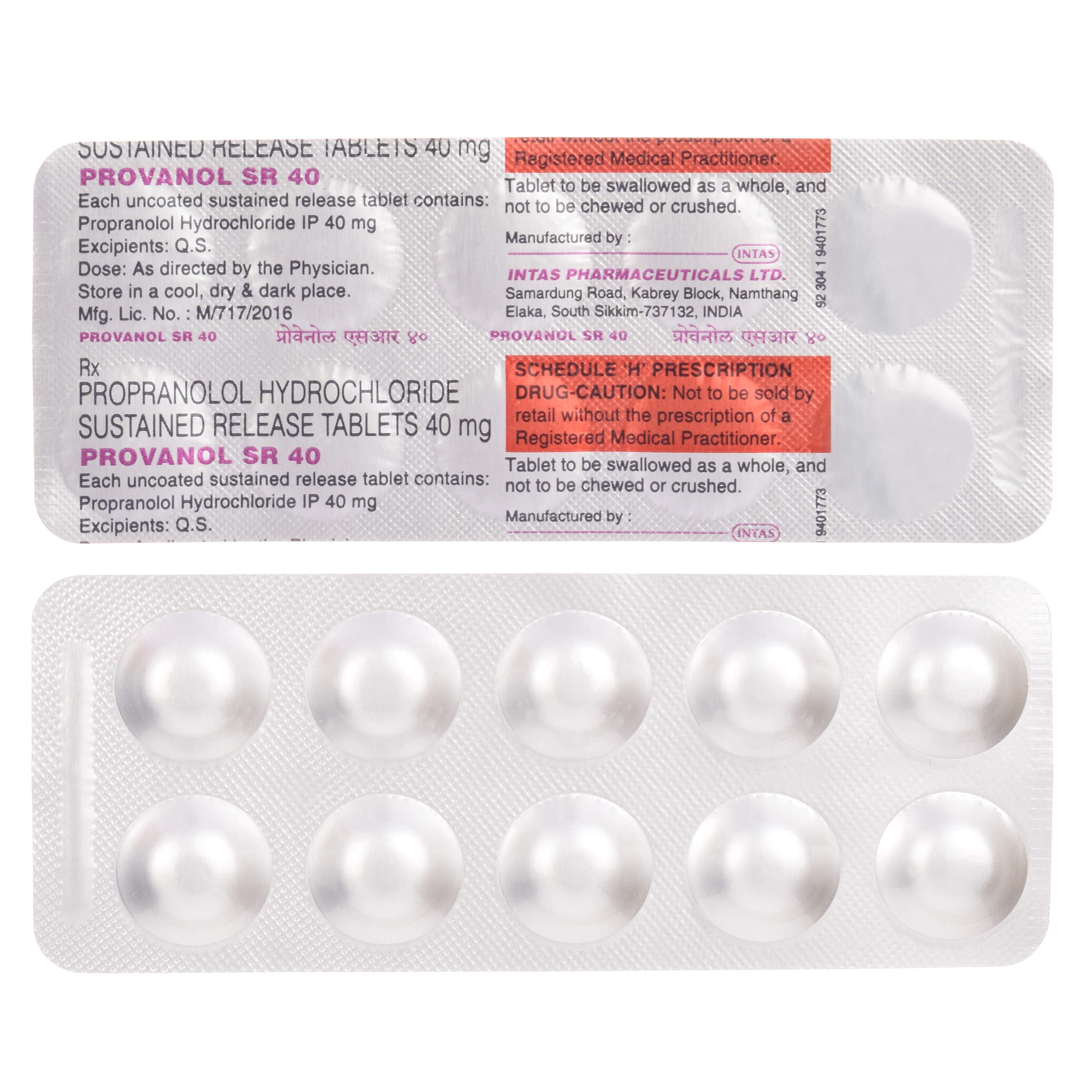 Propranolol 40 mg mrp