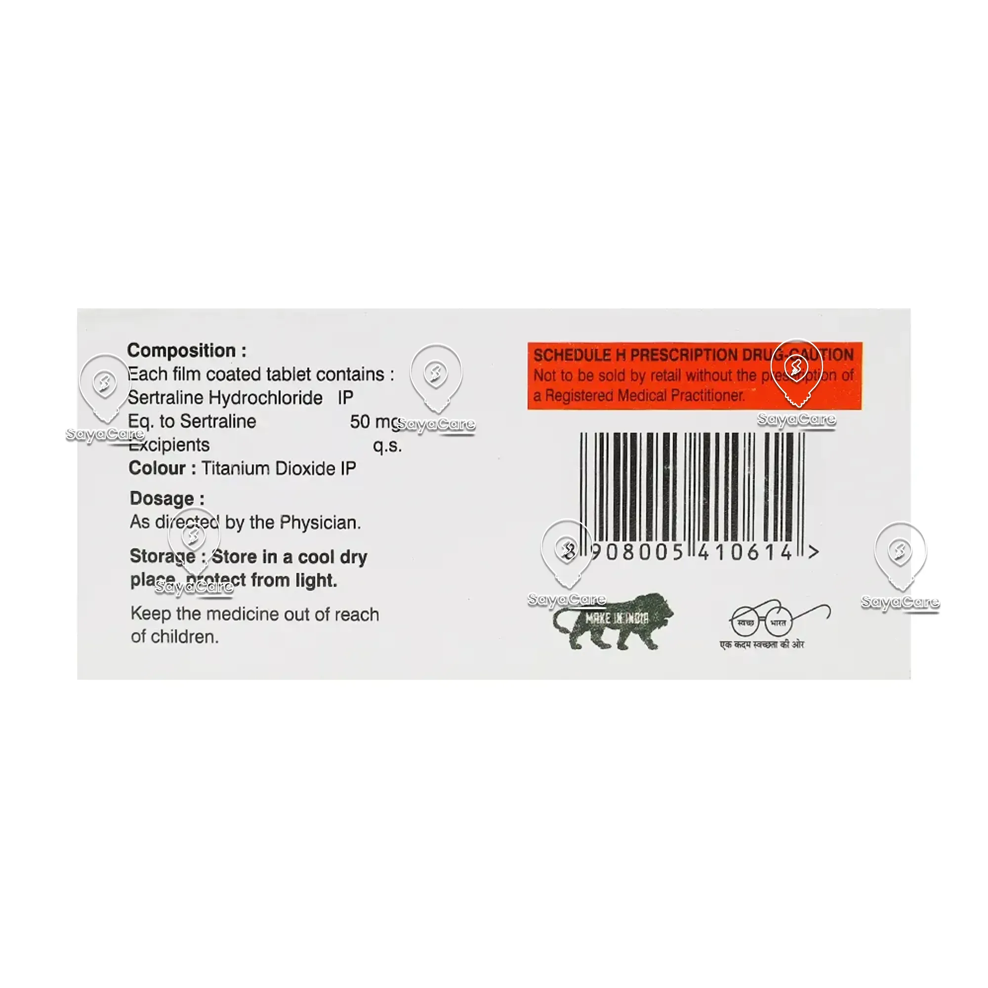 Sertraline gt 50 mg
