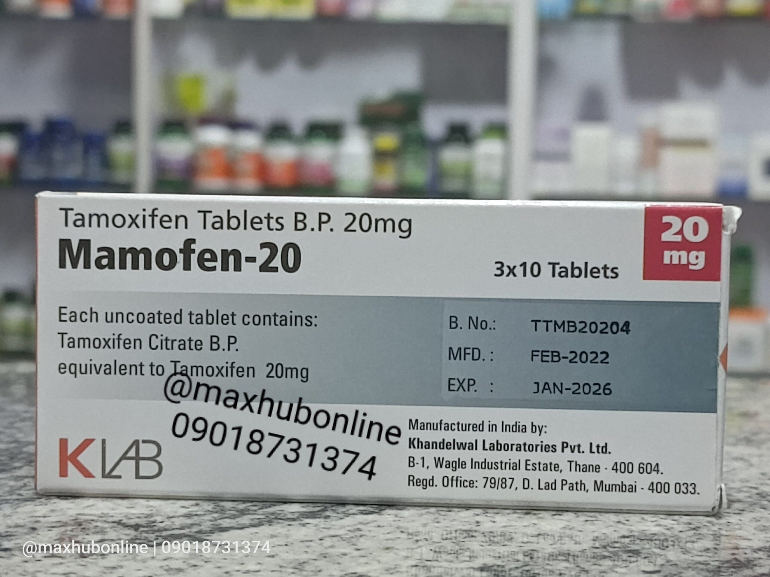 Tamoxifène 20mg