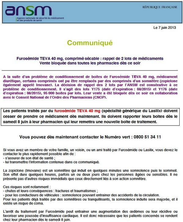 Generique de lasilix