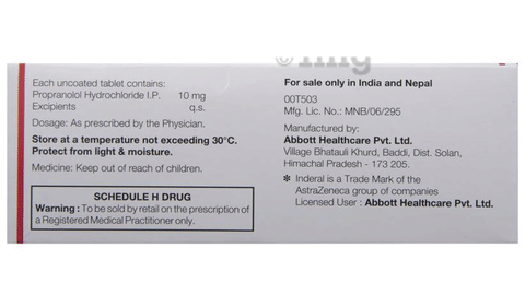 Inderal 10 1 mg