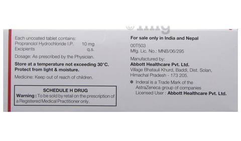Inderal 10 mg spc