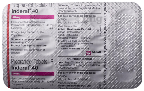 Inderal 40 mg compendium