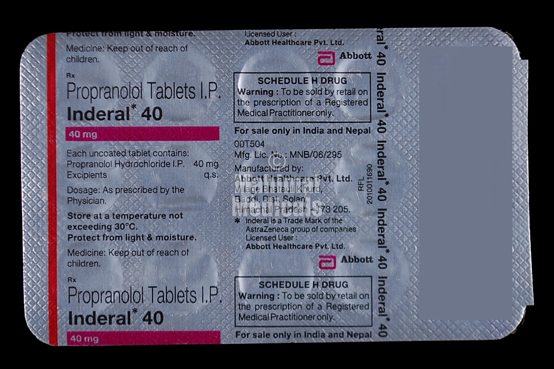 Inderal De 40 Mg