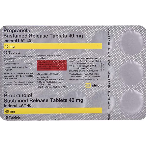 Inderal de 40 mg