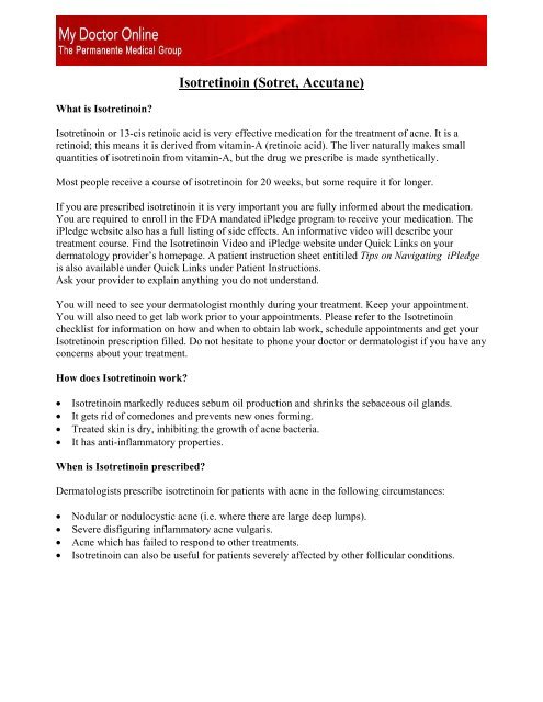 Online dermatologist isotretinoin