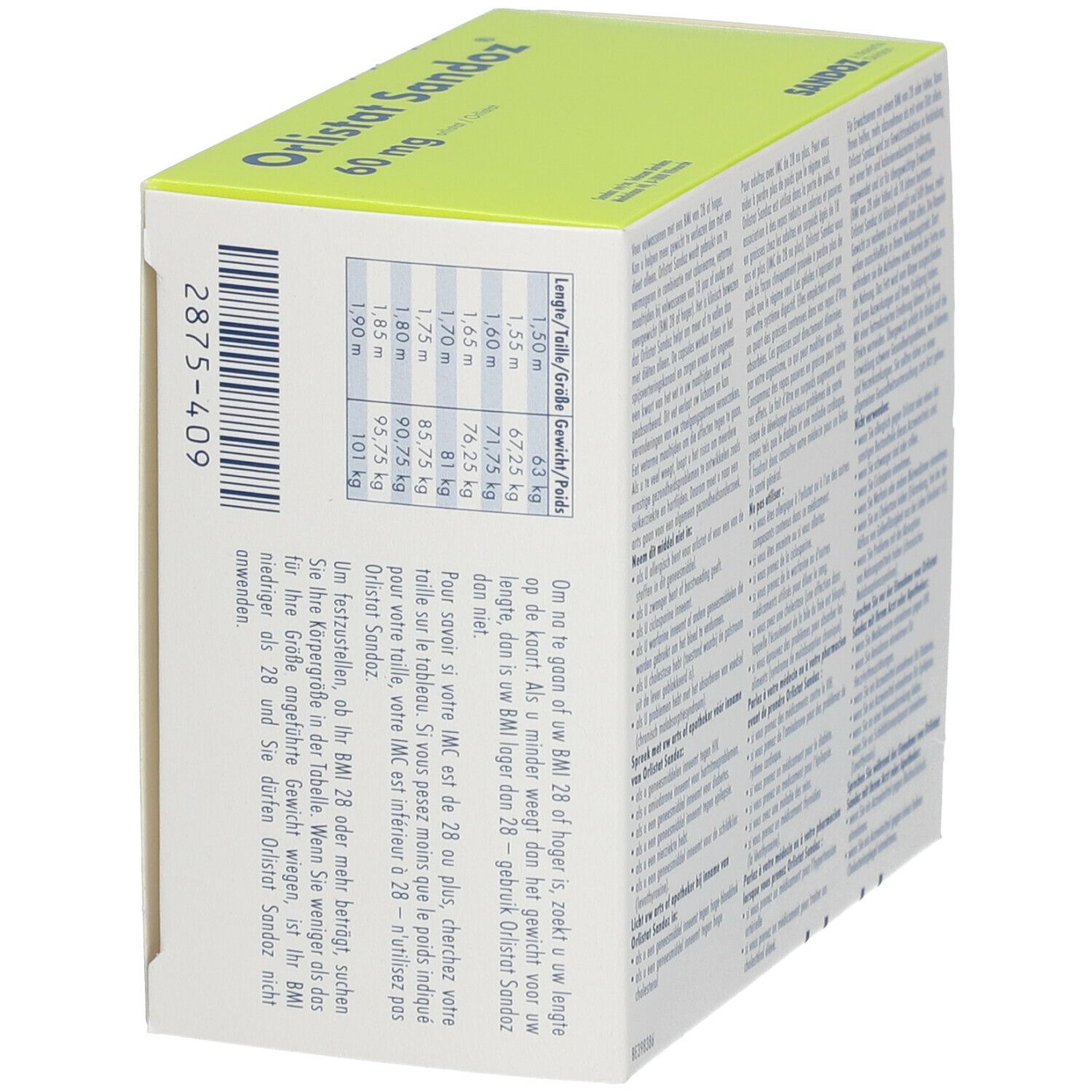 Orlistat sandoz 60 mg prix