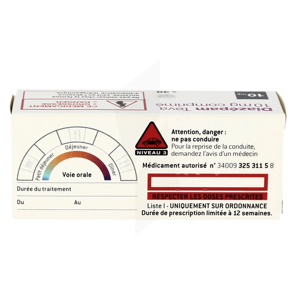 Prix pour diazépam