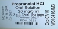 Propranolol 20mg/5ml