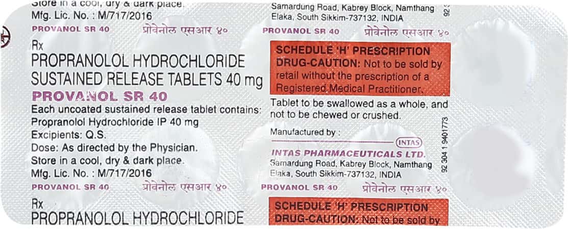 Propranolol 40mg nhs