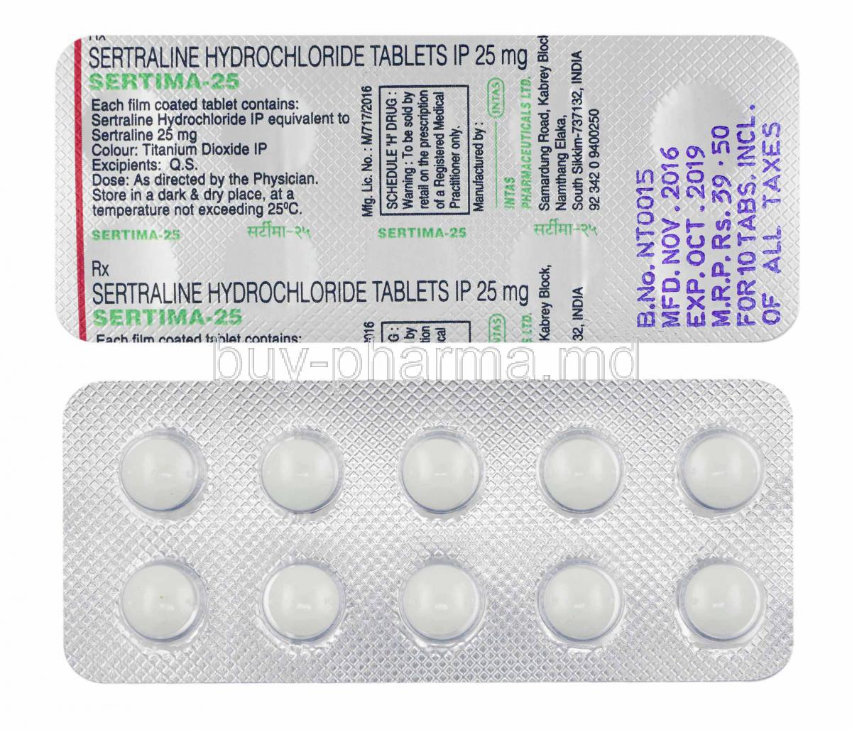 Sertraline 50 prix