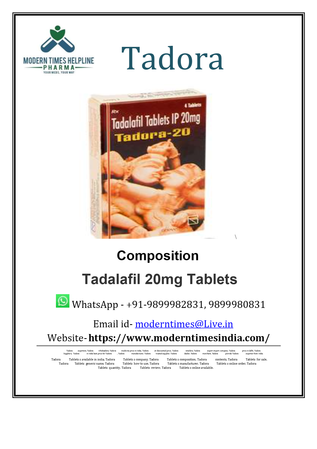 Tadora pharmacie online